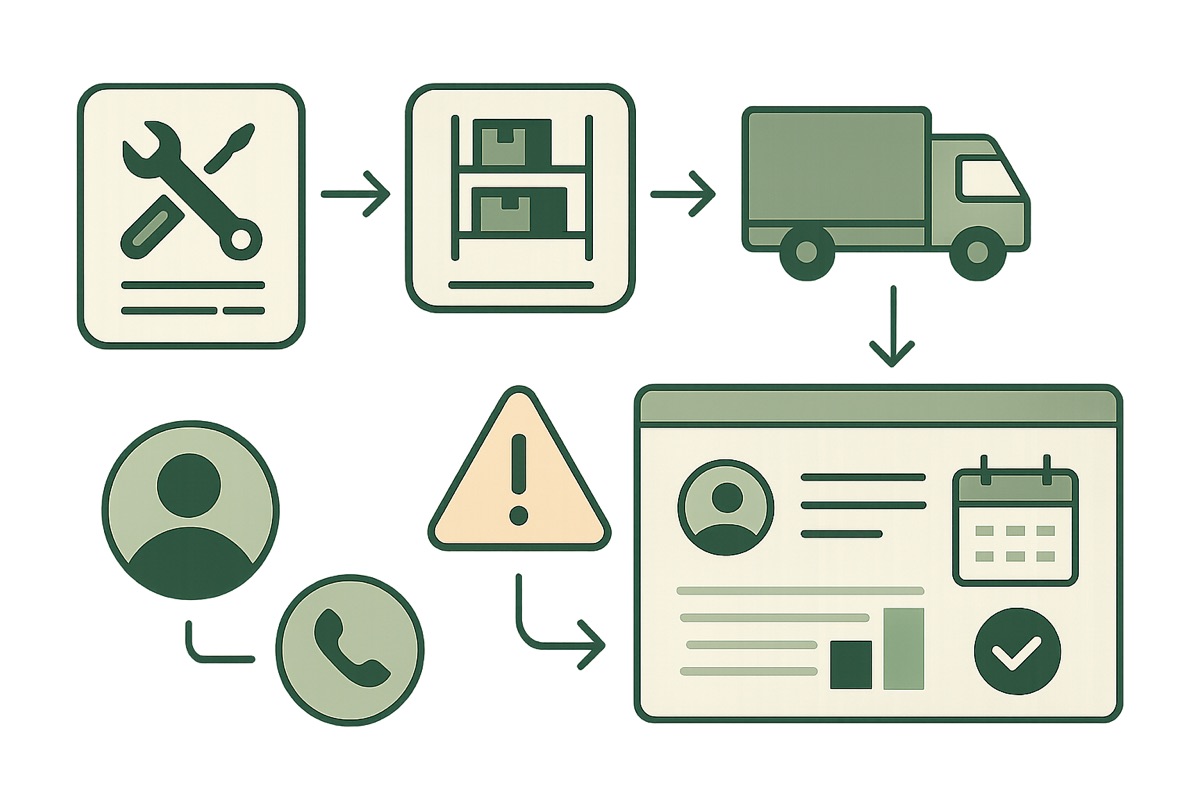 Maintenance triage customer and business demo mockup
